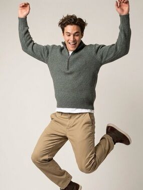 Men's Gray Half-Zip Traxler Swiss Army Military Sweater EU68 Men’s Sz.2X